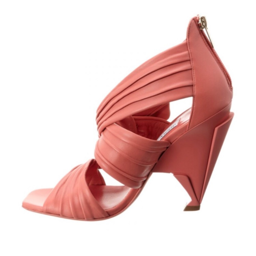 Jimmy Choo Kyle Coral Napa Leather wedge sandals
